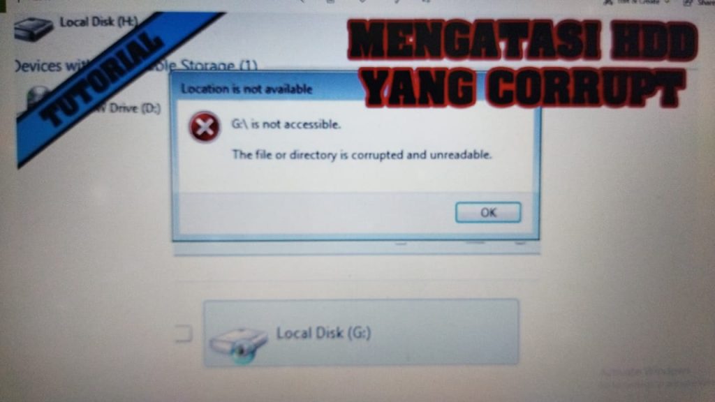 cara mengatasi data corrupt di hardisk eksternal