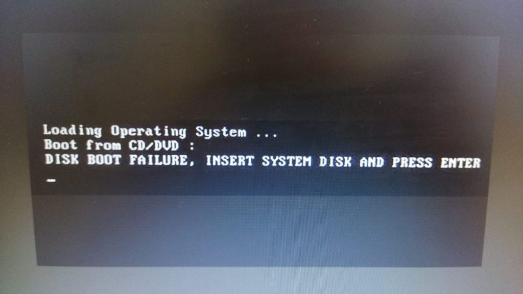 cara mengatasi pc disk boot failure insert system disk and press enter